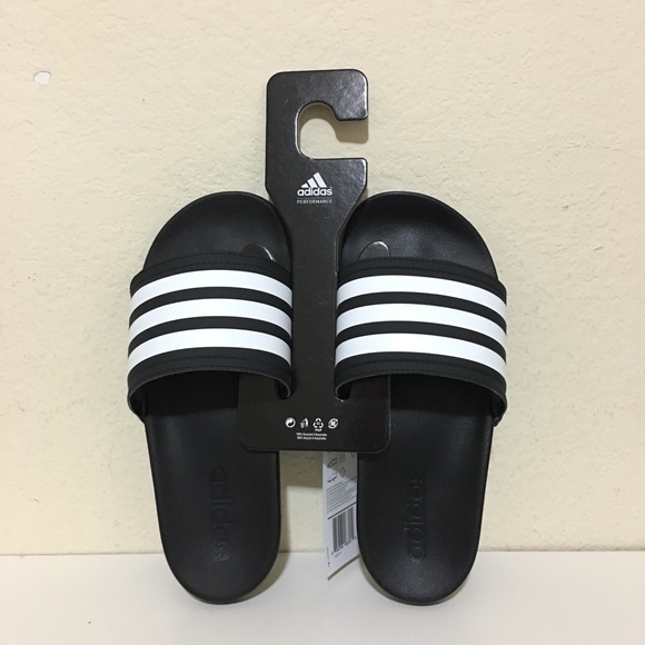 adidas men's adilette cloudfoam plus slides
